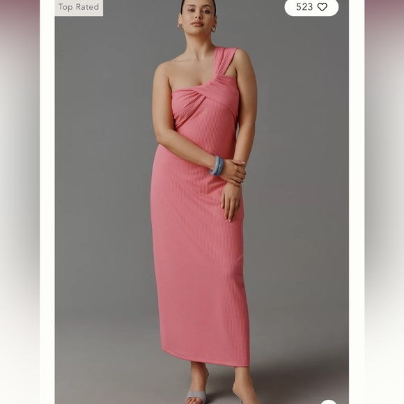 Anthropologie Dresses & Skirts - Elegant Pink one shoulder Dress